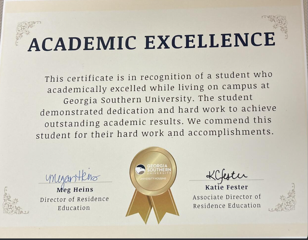 Award for academic excellence,