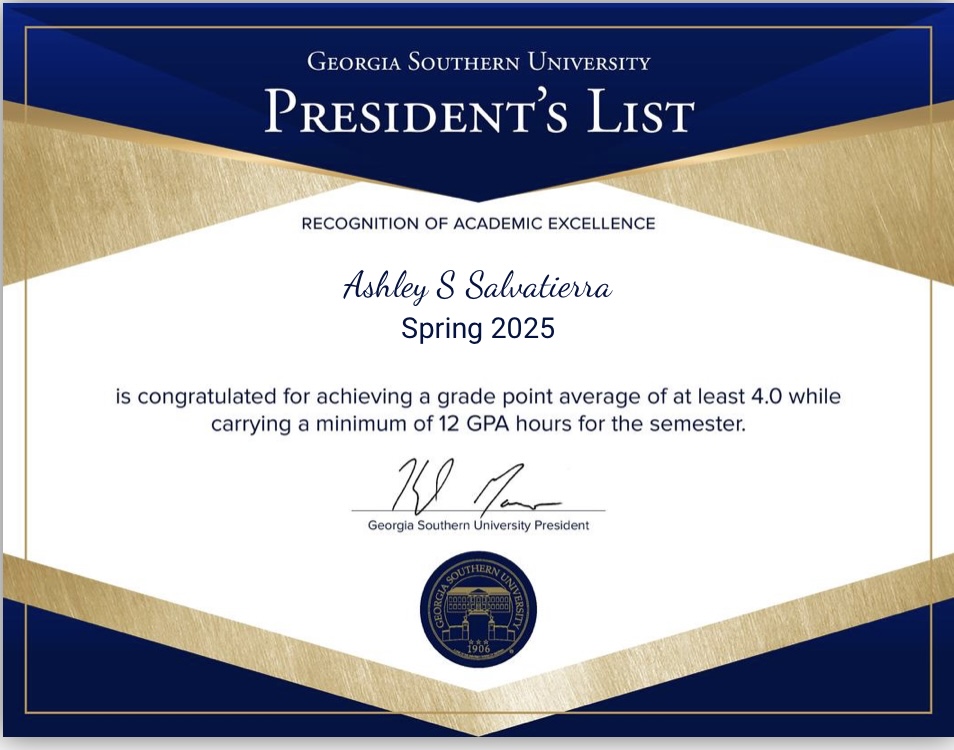 Award for academic excellence SPRING 2025